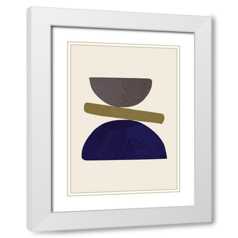 Collage 05 White Modern Wood Framed Art Print with Double Matting by 1x Studio