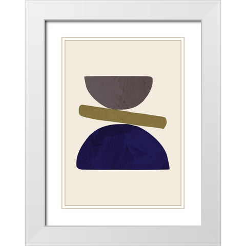 Collage 05 White Modern Wood Framed Art Print with Double Matting by 1x Studio