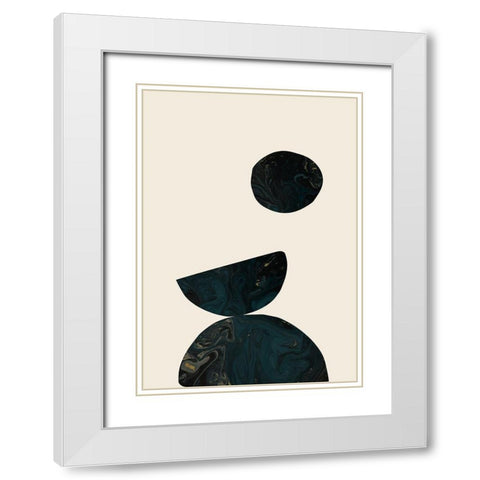 Collage 06 White Modern Wood Framed Art Print with Double Matting by 1x Studio
