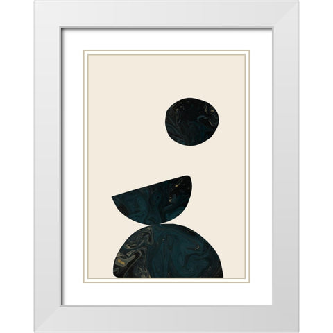 Collage 06 White Modern Wood Framed Art Print with Double Matting by 1x Studio