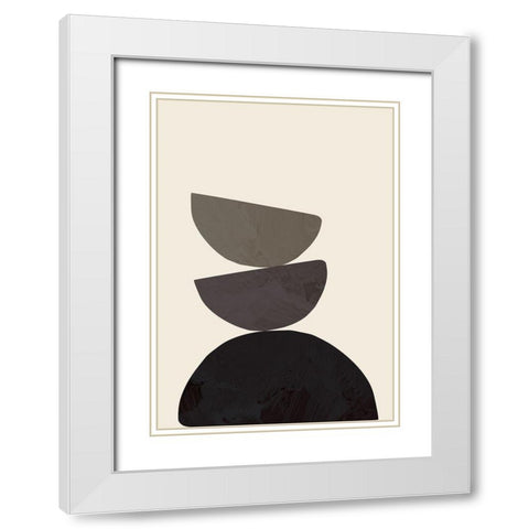 Collage 08 White Modern Wood Framed Art Print with Double Matting by 1x Studio