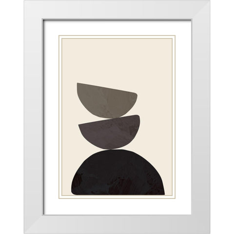 Collage 08 White Modern Wood Framed Art Print with Double Matting by 1x Studio