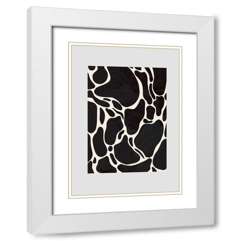 Giraffe Grey White Modern Wood Framed Art Print with Double Matting by 1x Studio