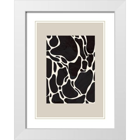 Giraffe Sand White Modern Wood Framed Art Print with Double Matting by 1x Studio