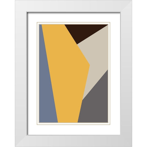 Color Blocks 01 White Modern Wood Framed Art Print with Double Matting by 1x Studio