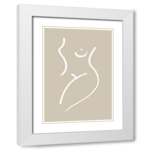 Body Sketch Sand White Modern Wood Framed Art Print with Double Matting by 1x Studio