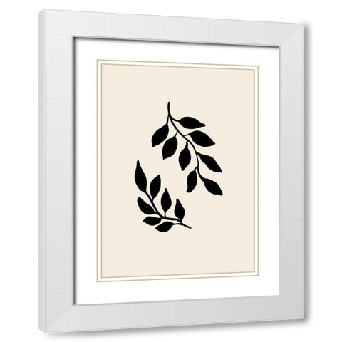 Black Twigs White Modern Wood Framed Art Print with Double Matting by 1x Studio