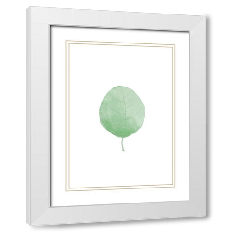 Single Leaf White Modern Wood Framed Art Print with Double Matting by 1x Studio II
