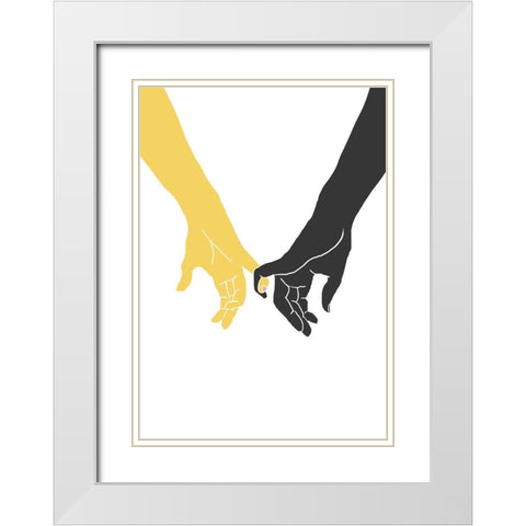 Hands Pinky White Modern Wood Framed Art Print with Double Matting by 1x Studio II