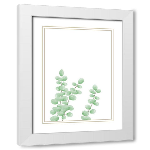 Branches White Modern Wood Framed Art Print with Double Matting by 1x Studio II