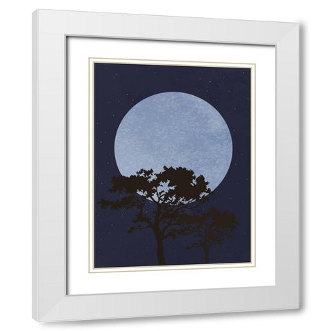 Dark Night White Modern Wood Framed Art Print with Double Matting by 1x Studio II