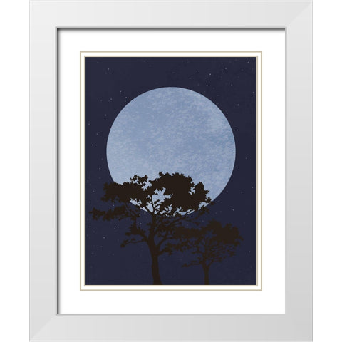 Dark Night White Modern Wood Framed Art Print with Double Matting by 1x Studio II