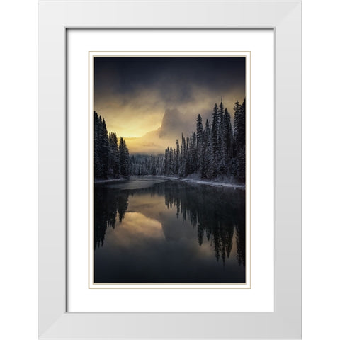 Emerald  Lake, Canada White Modern Wood Framed Art Print with Double Matting by Martin Castan, David
