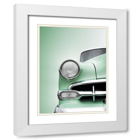 Us Classic Car 1954 Bel Air Powerglide White Modern Wood Framed Art Print with Double Matting by Gube, Beate
