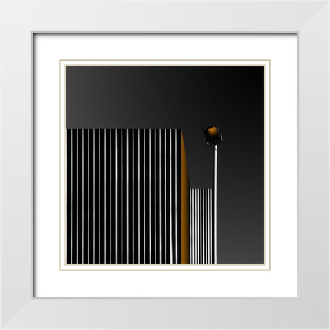 Lamp Light White Modern Wood Framed Art Print with Double Matting by Endermann, Rolf