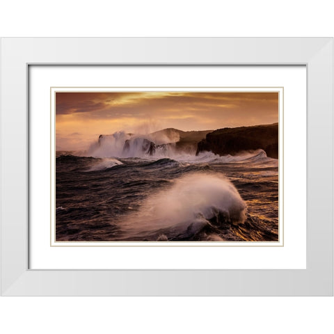El Rock De Las Olas White Modern Wood Framed Art Print with Double Matting by Nunez Buj, Rodrigo