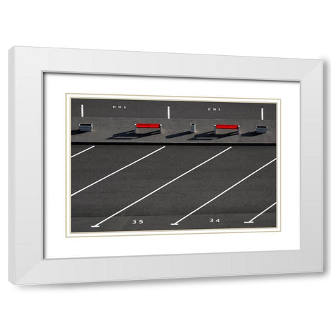 Parking Bays White Modern Wood Framed Art Print with Double Matting by Hawerkamp, Hans-Wolfgang