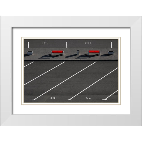 Parking Bays White Modern Wood Framed Art Print with Double Matting by Hawerkamp, Hans-Wolfgang
