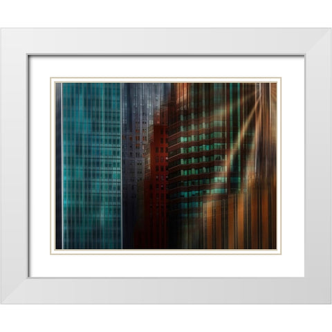Manhattan way White Modern Wood Framed Art Print with Double Matting by Labagnara, Roxana