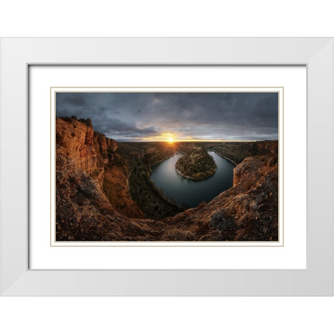 Hoces Del Durata White Modern Wood Framed Art Print with Double Matting by Enjuto Garcia, Javier