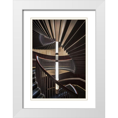 Usher Hall White Modern Wood Framed Art Print with Double Matting by Reichert, Renate