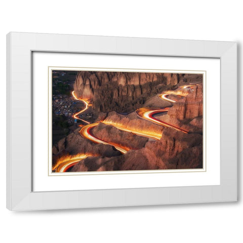 Yellow River Stone National Park White Modern Wood Framed Art Print with Double Matting by MiracleGuo