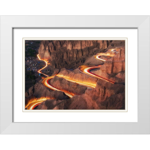 Yellow River Stone National Park White Modern Wood Framed Art Print with Double Matting by MiracleGuo