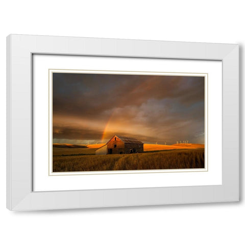 Witness Of The Rainbow White Modern Wood Framed Art Print with Double Matting by Fan, John