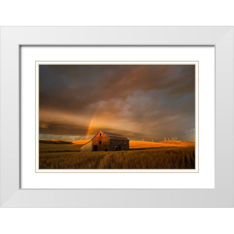 Witness Of The Rainbow White Modern Wood Framed Art Print with Double Matting by Fan, John