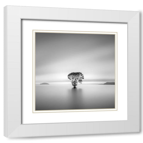Untitled White Modern Wood Framed Art Print with Double Matting by Luo, Jana