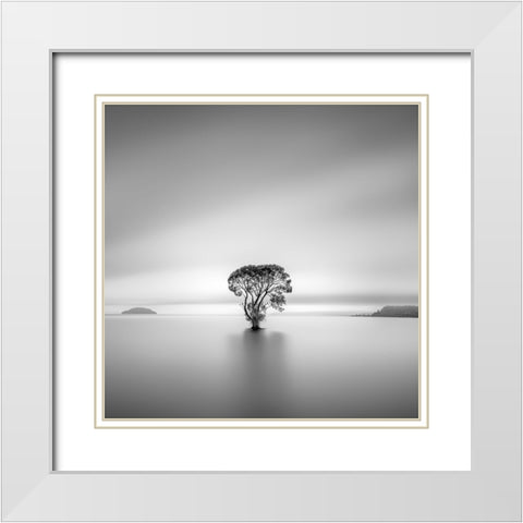 Untitled White Modern Wood Framed Art Print with Double Matting by Luo, Jana