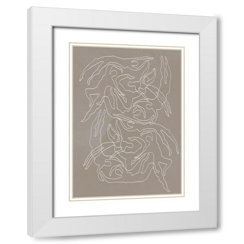 Swimmers White Modern Wood Framed Art Print with Double Matting by 1x Studio II