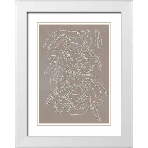 Swimmers White Modern Wood Framed Art Print with Double Matting by 1x Studio II