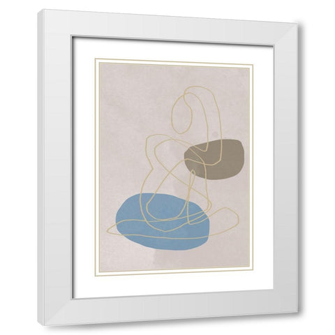 Golden Lines White Modern Wood Framed Art Print with Double Matting by 1x Studio II