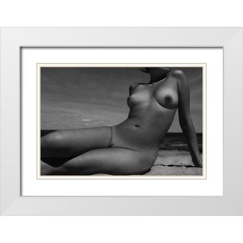 Untitled White Modern Wood Framed Art Print with Double Matting by Faletkin, Mikhail