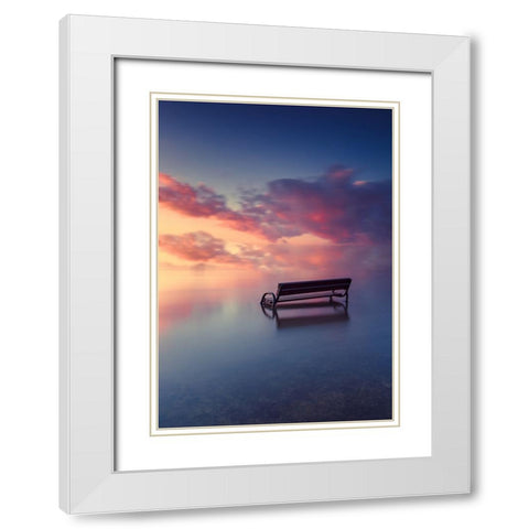 Samotna White Modern Wood Framed Art Print with Double Matting by Taczkowski, Wojciech
