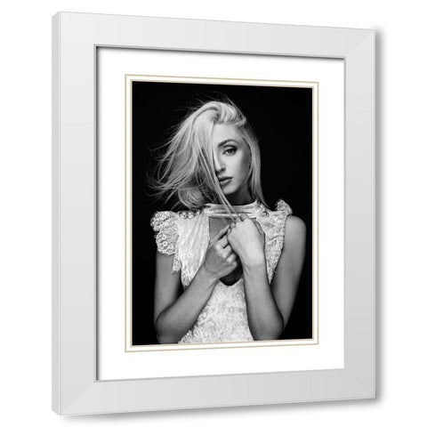 Sensual Beauty Michaela P White Modern Wood Framed Art Print with Double Matting by Krystynek MQEP, Martin