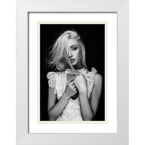 Sensual Beauty Michaela P White Modern Wood Framed Art Print with Double Matting by Krystynek MQEP, Martin