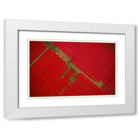 Red Cloths White Modern Wood Framed Art Print with Double Matting by Khan Ronnie, Azim