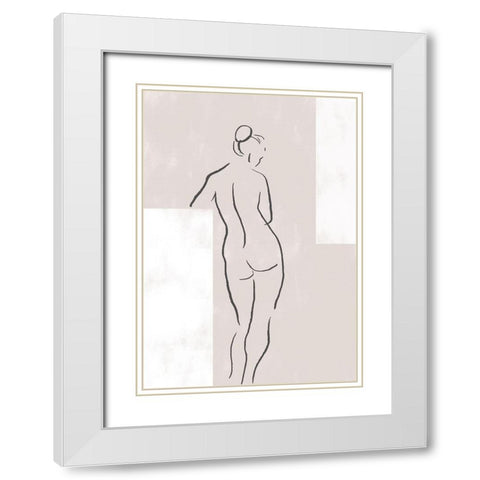 Woman in Studio White Modern Wood Framed Art Print with Double Matting by 1x Studio II
