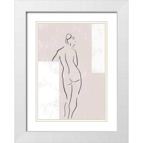 Woman in Studio White Modern Wood Framed Art Print with Double Matting by 1x Studio II