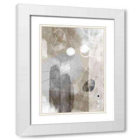 Twist White Modern Wood Framed Art Print with Double Matting by 1x Studio II