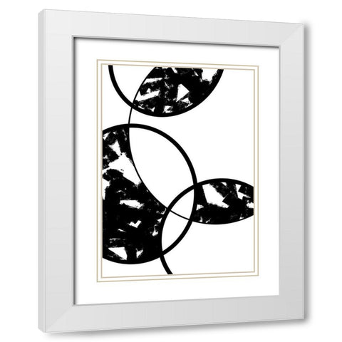 Bubbles White Modern Wood Framed Art Print with Double Matting by 1x Studio II