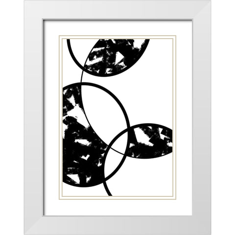 Bubbles White Modern Wood Framed Art Print with Double Matting by 1x Studio II