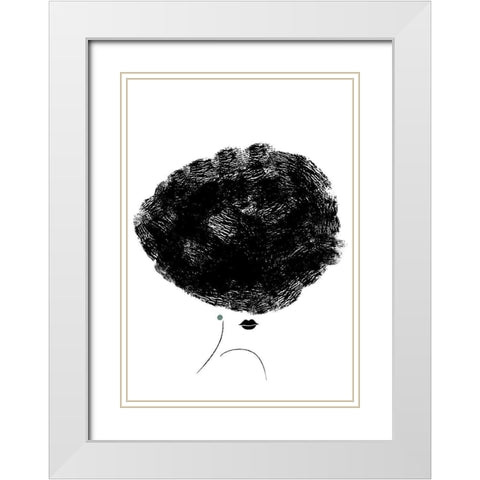 Ballerina Hair White Modern Wood Framed Art Print with Double Matting by 1x Studio II