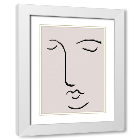 Closed Eyes White Modern Wood Framed Art Print with Double Matting by 1x Studio II