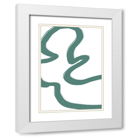 Road Green White Modern Wood Framed Art Print with Double Matting by 1x Studio II