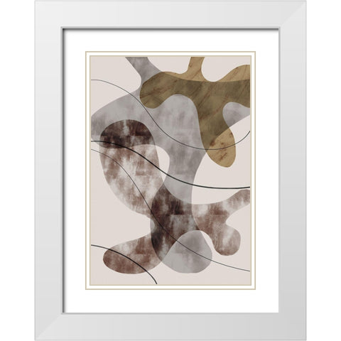 Brown Seaweed White Modern Wood Framed Art Print with Double Matting by 1x Studio II