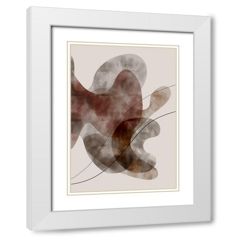 Red Seaweed White Modern Wood Framed Art Print with Double Matting by 1x Studio II
