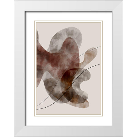 Red Seaweed White Modern Wood Framed Art Print with Double Matting by 1x Studio II